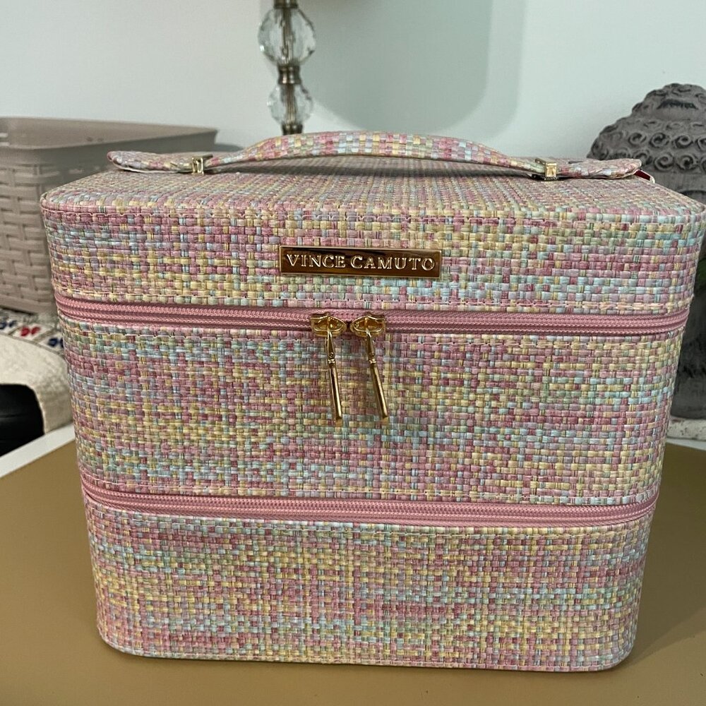 Vince Camuto Woven Cosmetic Train Case